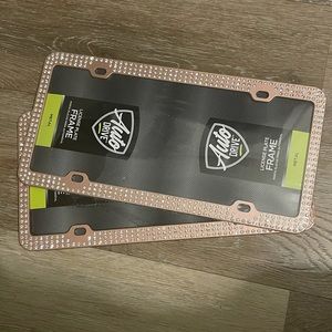 PINK RHINESTONE LICENSE PLATE FRAMES
